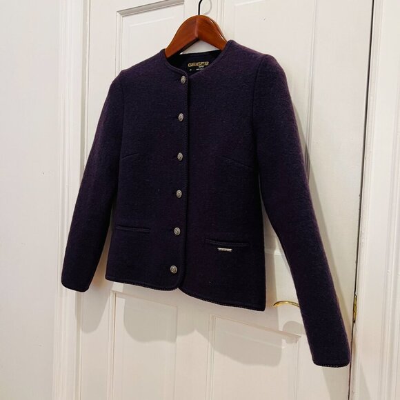 Vintage Geiger Womens Beige Tweed Pure Wool Button-Up Pockets Cardigan Sweater - Picture 3 of 16